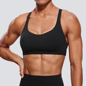CRZ YOGA black cross cross sports bra